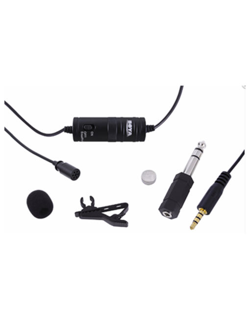 The Boya BY-M1 Omnidirectional Lavalier Microphone for DSLR & Smartphone Videography available at CameraPro Colombo Sri Lanka