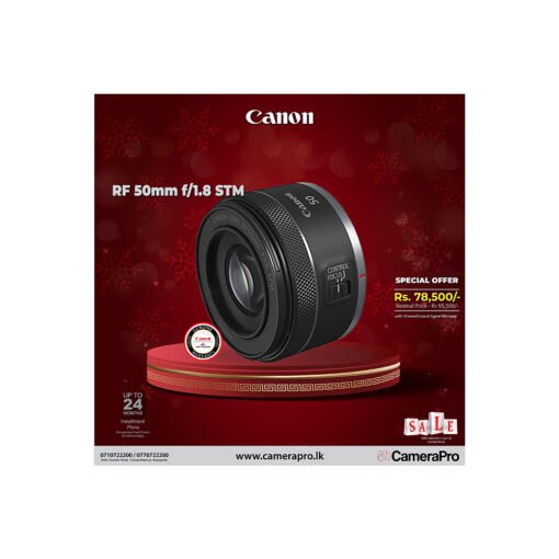 Canon RF 50mm f/1.8 STM Prime Lens for Canon EOS R series mirrorless Cameras is available at CamerPro Colombo