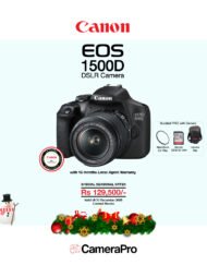 Canon EOS 1500D DLSR Camera & the Canon EF S 18-55 IS II kit lens with 15 months warranty is available at CameraPro Colombo Sri Lanka