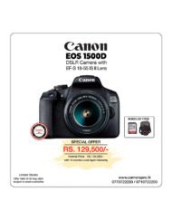 Canon EOS 1500D DLSR Camera & the Canon EF S 18-55 IS II kit lens with 15 months warranty is available at CameraPro Colombo Sri Lanka